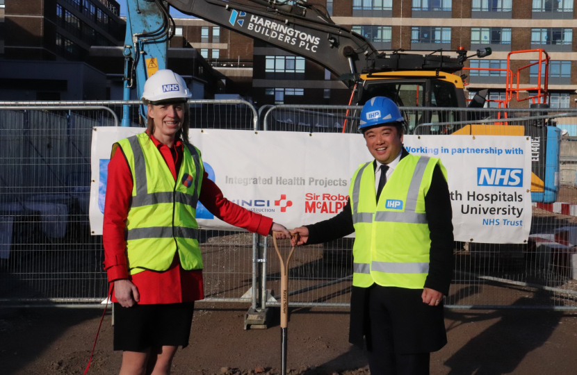 Local MP Alan Mak joined Portsmouth Hospital Trust CEO Penny Emerit to launch construction on the new Emergency Department