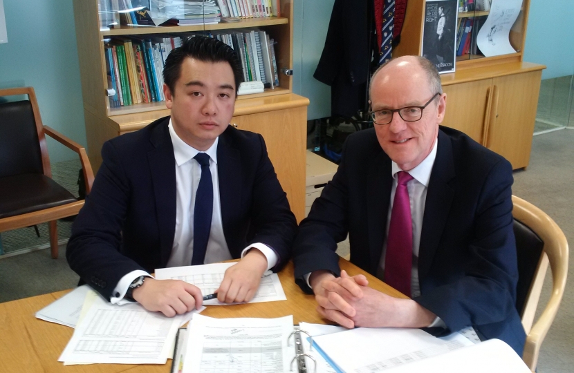 Alan Mak MP lobbies Schools Minister Nick Gibb MP at the Department for Education 