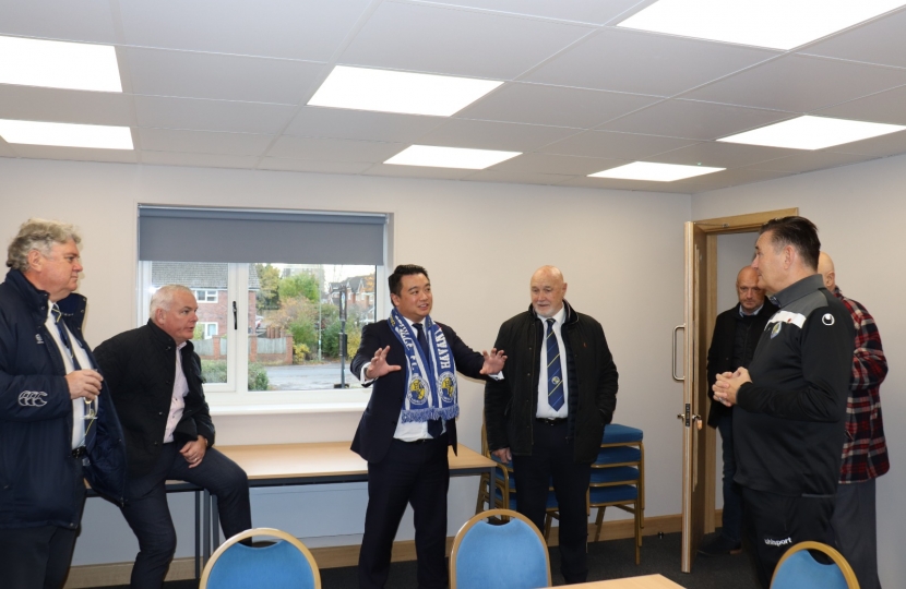 Alan Mak was shown around the new facility by members of the club’s board 