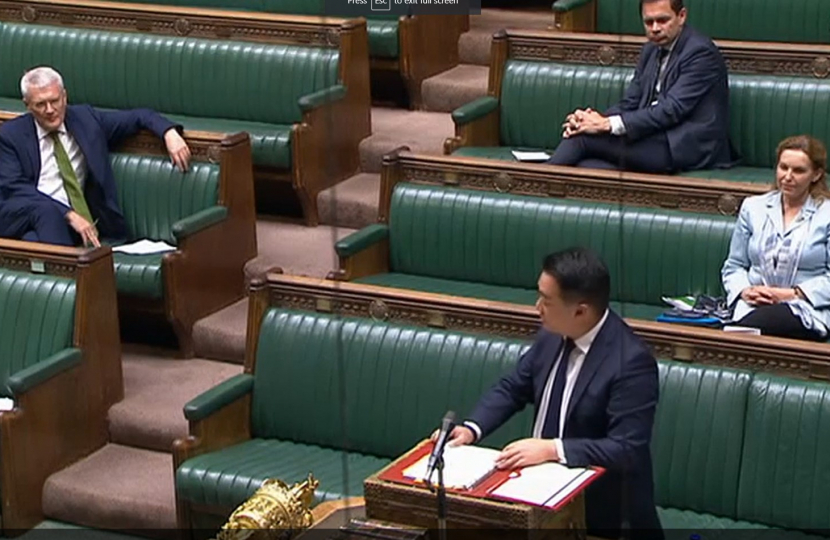 Alan Mak MP speaking from the Despatch Box in the House of Commons