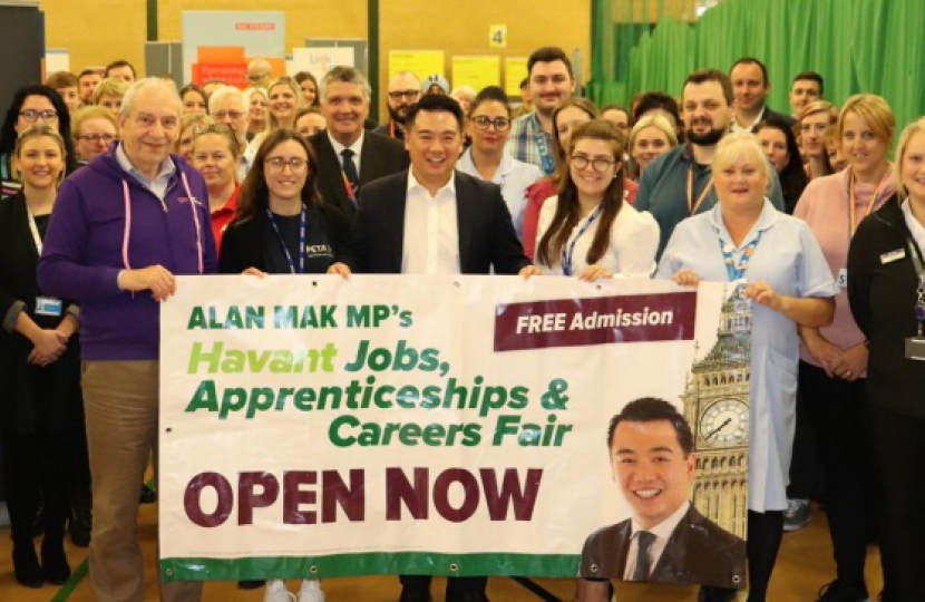 Alan organises an annual Jobs & Apprenticeships Fair to help local residents find work.