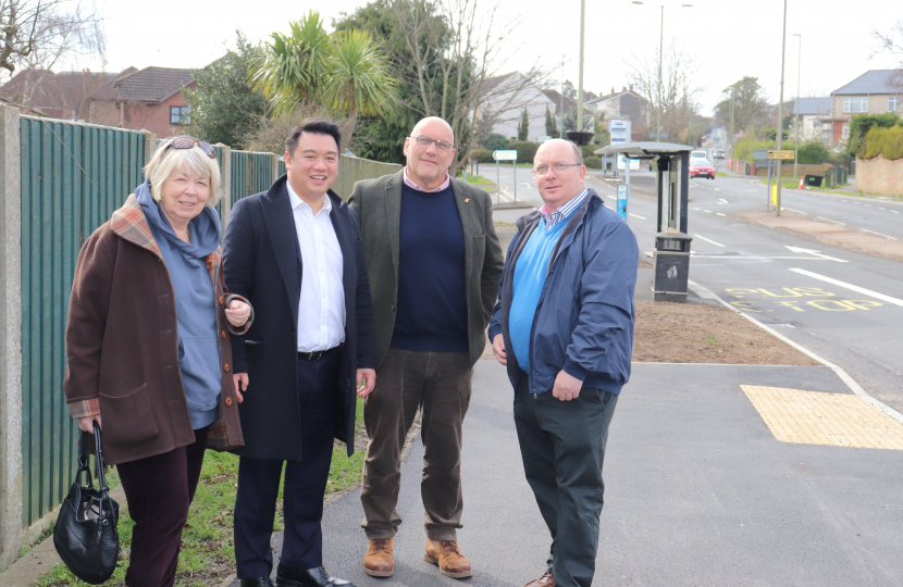 Alan with local Conservative Councillor Liz Fairhurst and Conservative Councillor candidate Mark Inkster at Bedhampton Road.