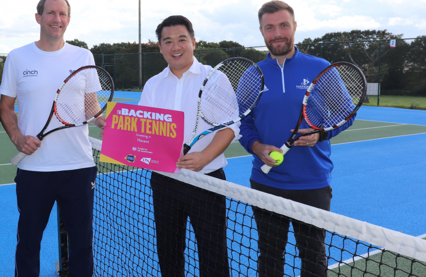 Alan welcomes the Government-backed upgrade of Purbrook Heath tennis courts.