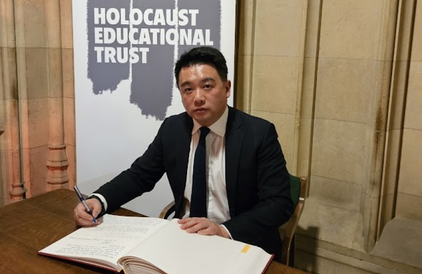 Local MP Alan Mak signs Holocaust Educational Trust Book of Commitment in Parliament