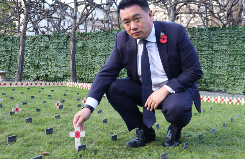 Local MP Alan Mak honours Havant Constituency heroes at House of Commons Remembrance Garden