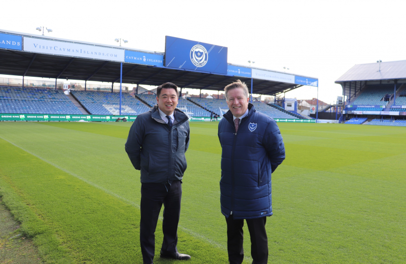 Local MP Alan Mak met Portsmouth FC CEO Andrew Cullen at Fratton Park