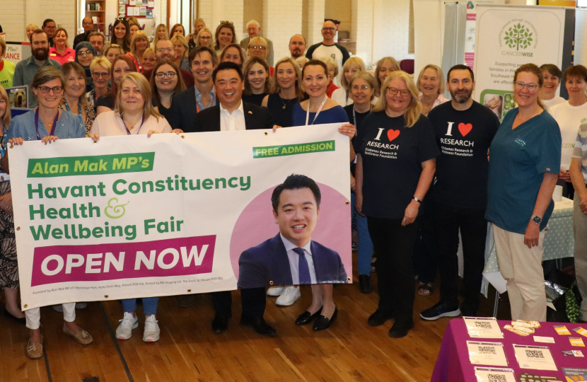 Local MP Alan Mak hosted his first Havant Constituency Health and Wellbeing Fair at the Emsworth Baptist Church
