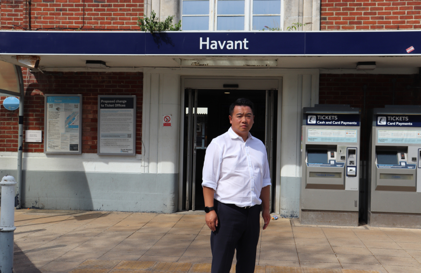 Alan Mak MP at Havant Station.