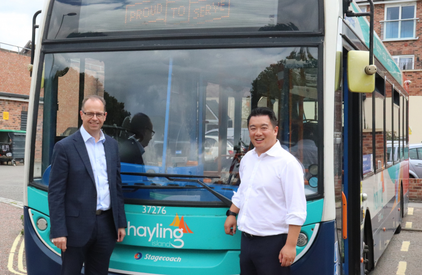 Local MP Alan Mak encourages Havant Constituency residents to take advantage of Government's £2 bus fare cap extension