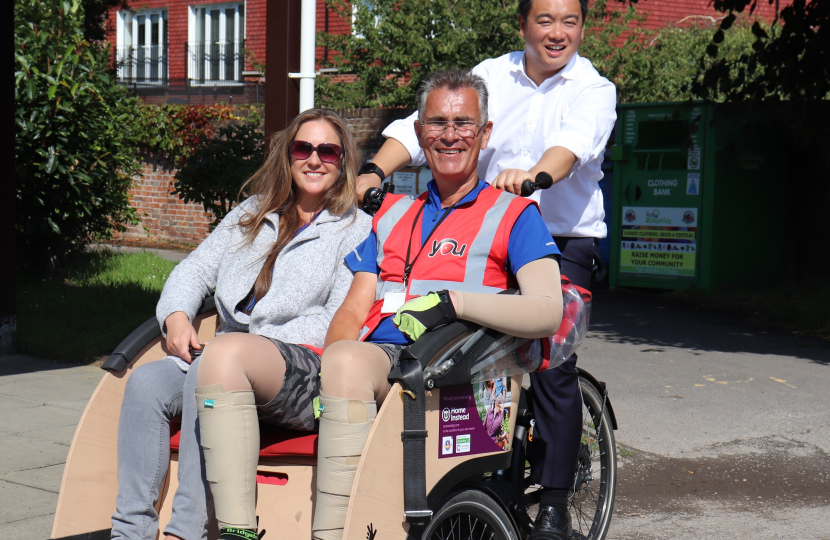 Local MP Alan Mak supports Cycling Without Age tricycle scheme for Hayling Island residents