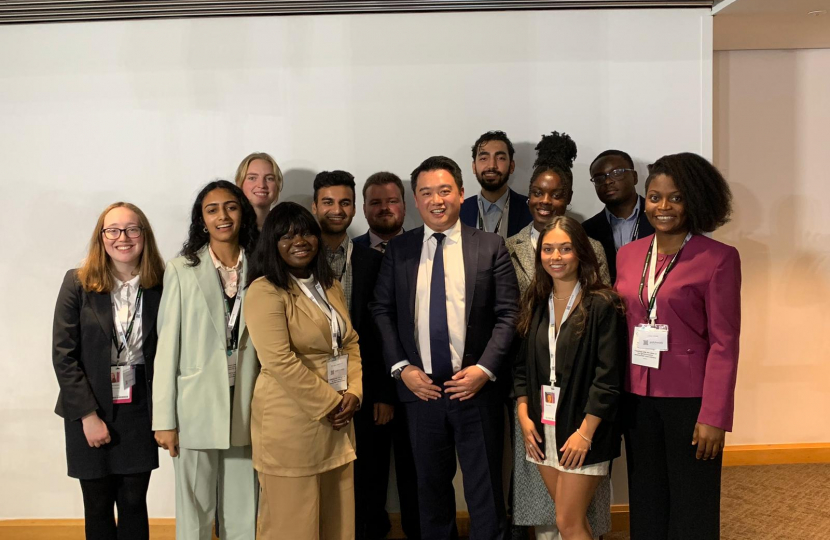 Local MP Alan Mak met the group of young people at Conservative Party Conference in Birmingham 