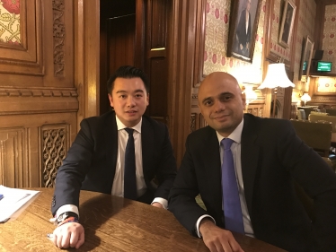 Alan Mak MP with the Secretary of State for Health and Social Care Sajid Javid who is supporting the proposals 
