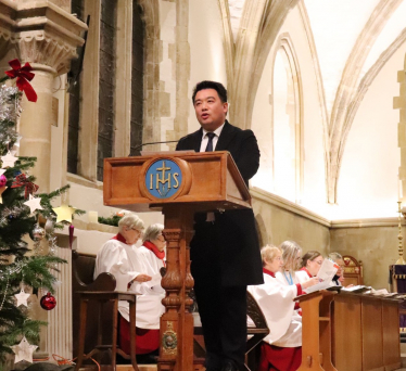 Local MP Alan Mak delivers a reading at the Community Christmas Carols Service at St Faith’s Church 
