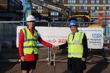 Local MP Alan Mak joins QA Chief Executive Penny Emerit at the new Emergency Department’s construction site.