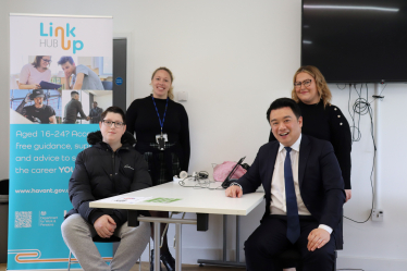 Local MP Alan Mak congratulates Link Up Leigh Park Youth Hub as they help 100 young people into work
