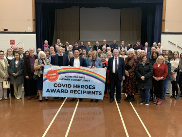 Local MP Alan Mak hosted the reception for his COVID Volunteer Network at Hayling Island Community Centre